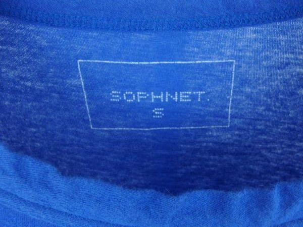 15SS SOPHNET. ソフネット SOPH ソフ LONG CREW NECK TEE コットン 半袖 無地 ロング Tシャツ カットソー BLUE S_画像5