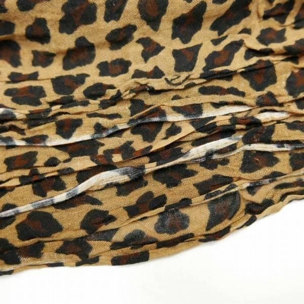 12AW 12FW uniform experiment ユニフォームエクスペリメント LEOPARD STOLE シルク混 レーヨン レオパード ヒョウ柄 大判 ストール BROWN_画像7