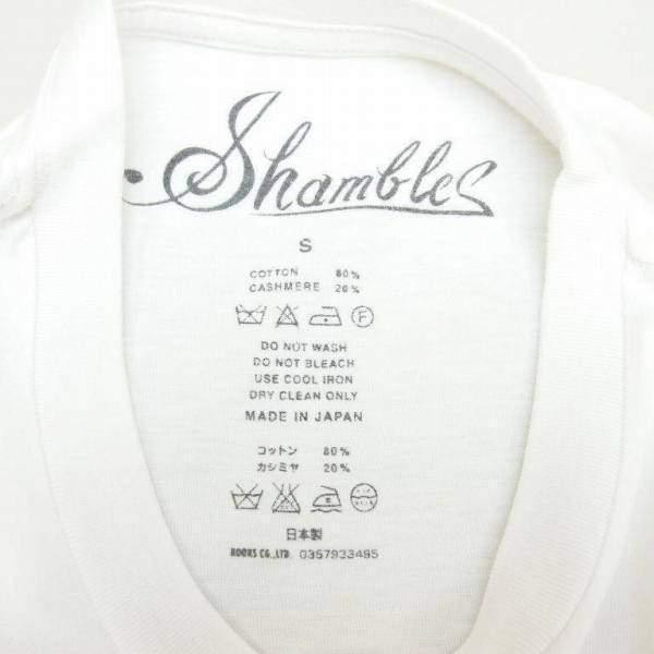 Shambles シャンブルズ NUMBER(N)INE カシミヤ混Tシャツ WHITE S_画像6