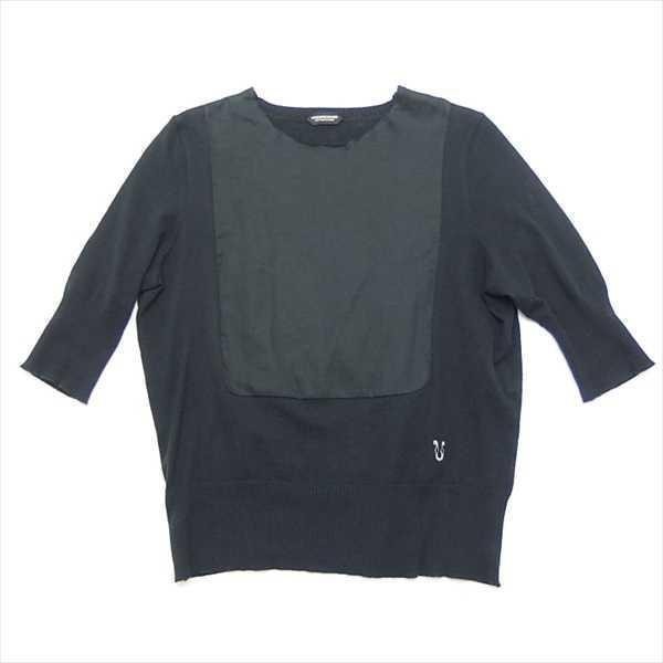 UNDERCOVER undercover silk switch cotton nylon 5 minute sleeve knitted cut and sewn BLACK 2