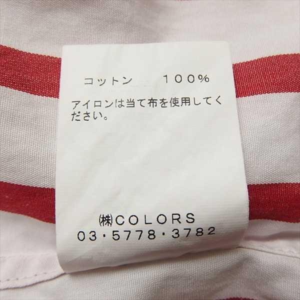 17SS ALLEGE S. アレッジ エス STRIPE ZIP SHIRTS コットン 半袖 ストライプ ジップ プルオーバー シャツ RED 1_画像7