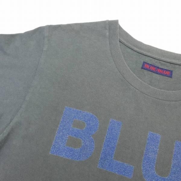 BLUE BLUE ブルーブルー コットン 半袖 KING ロゴ ギター プリント TEE Tシャツ カットソー GRAY 1_画像6