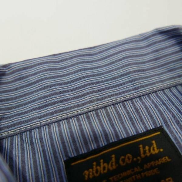 NEIGHBORHOOD ネイバーフッド stripe work/c-shirt.ls コットン 長袖 ストライプ ワッペン ワークシャツ ネイビー系 S_画像6