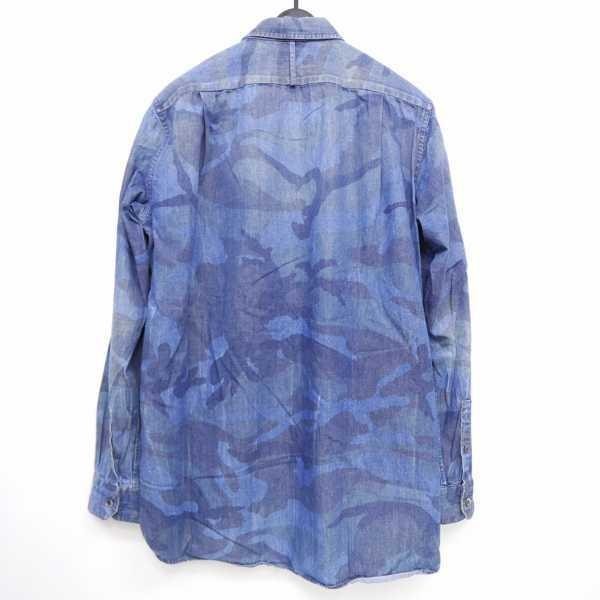 14AW 14FW SOPHNET. ソフネット CAMOUFALGE DENIM PULL OVER LONG SHIRT(DAMAGED) 長袖 カモフラ 迷彩 デニム プルオーバー ロングシャツ M_画像2