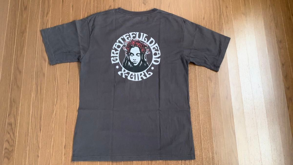 【送料無料】X-GIRL× Grateful Dead 限定 コラボTシャツ エックスガール グレイトフル デッド L チャコール