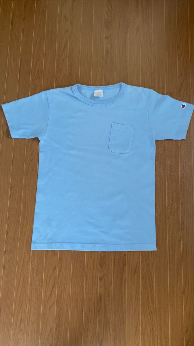 【送料無料】チャンピオン USA製 ポケットTシャツ T1011 アメリカ USコットン ドライタッチ プレミアム ライトブルー