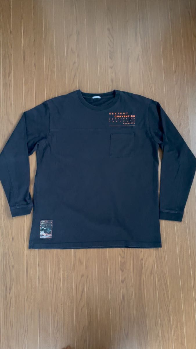 【送料無料】DENHAM デンハム ロンT メンズ ブラック black S ポケット付きメンズTシャツ ロングスリーブTシャツ