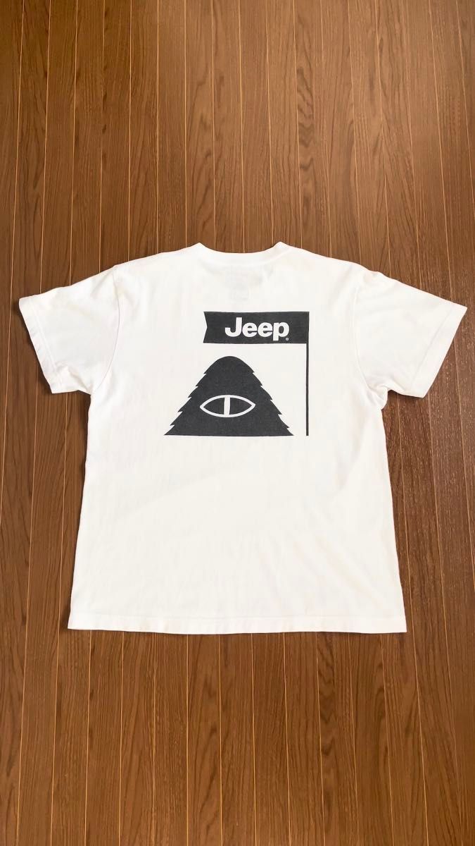 【送料無料】POLeR×JEEP 限定コラボTシャツ ブラック サイズ M 白 メンズ レディース ポーラー ジープ Wネーム