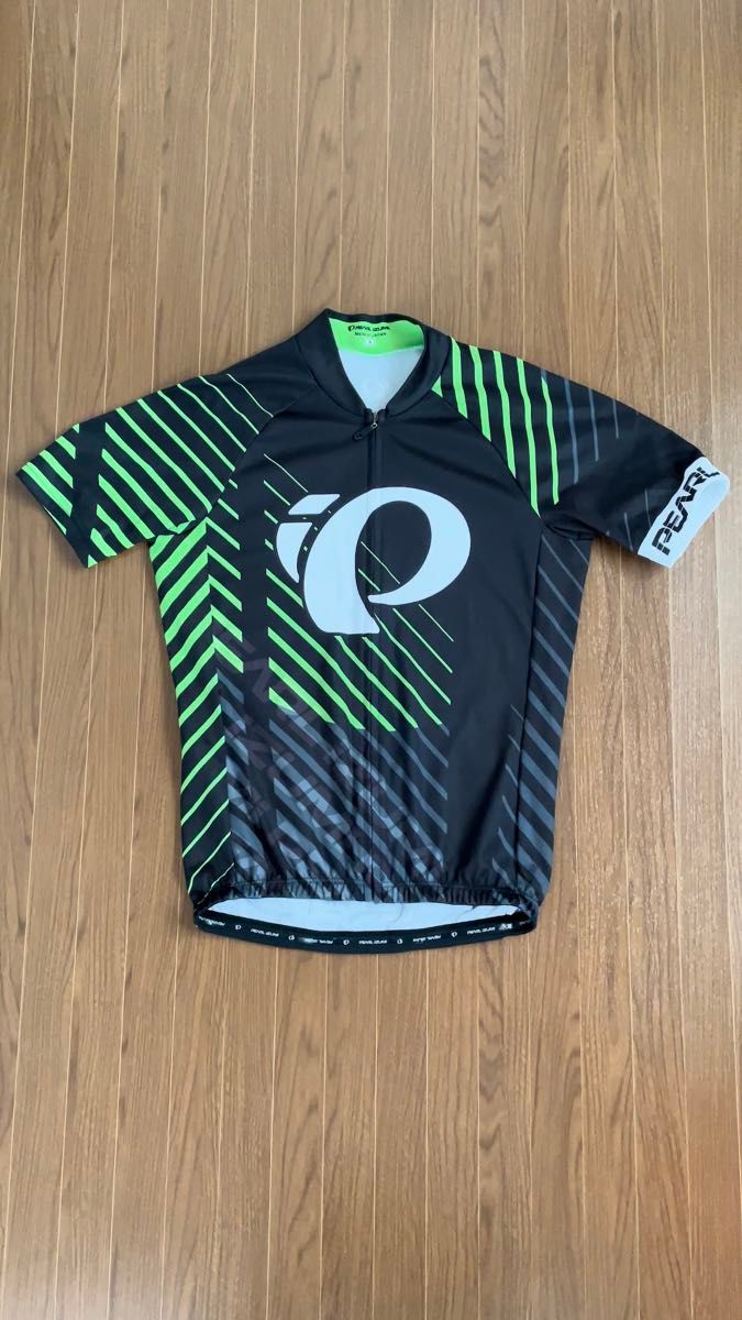 【送料無料】PEARL IZUMI プリントジャージ M ブラック×グリーン パールイズミ サイクルウェア サイクリング 自転車