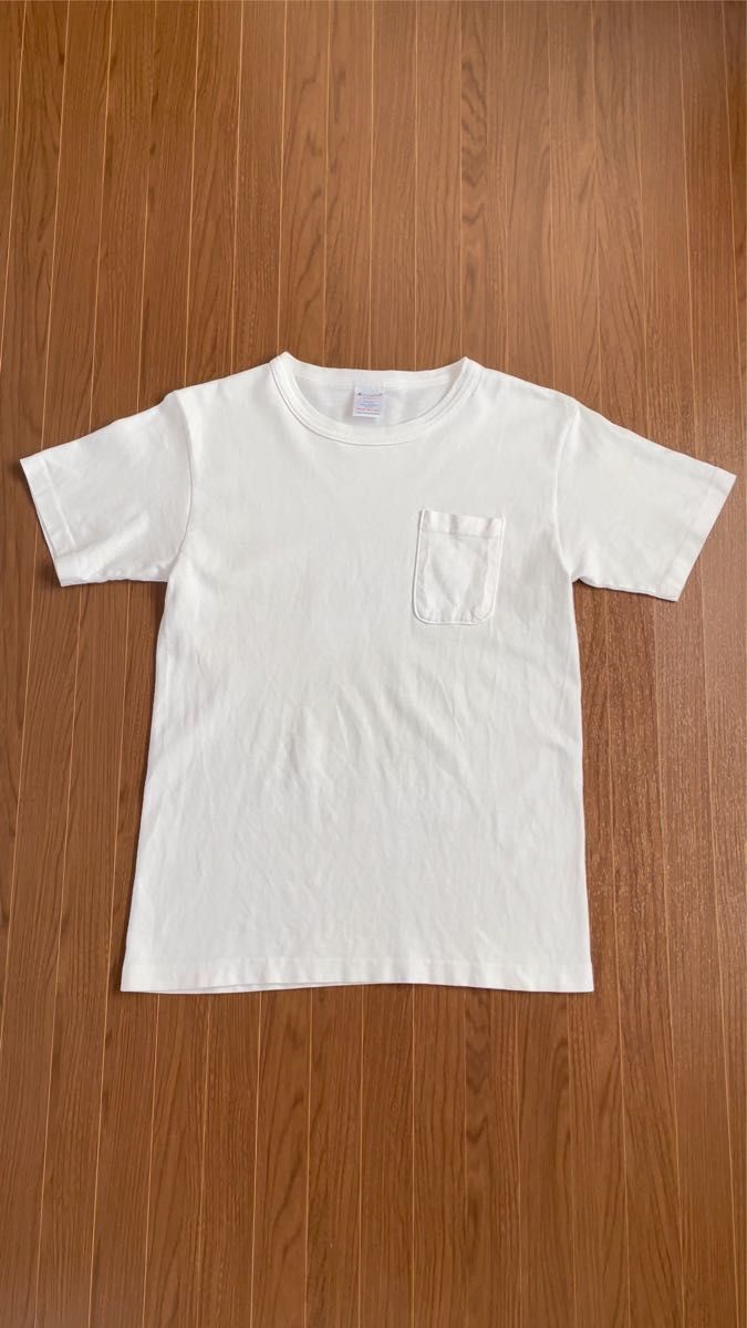 【送料無料】チャンピオン USA製 ポケットTシャツ T1011 アメリカ USコットン ドライタッチ プレミアム ホワイト S