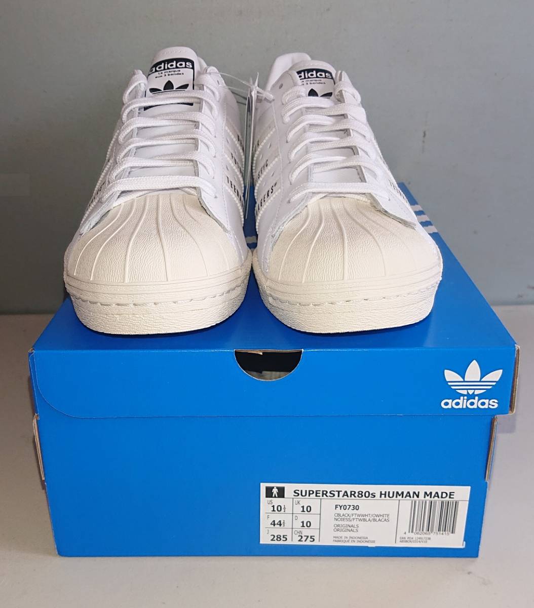 新品未使用★28.5cm★adidas superstar 80s HUMAN MADE 白×白★humanmade ヒューマンメイド super star US10.5 白 white NIGO_画像5