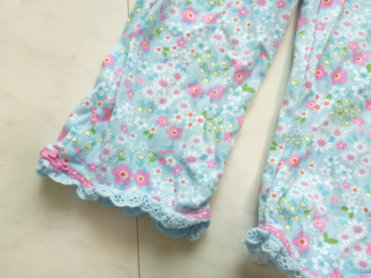  beautiful goods Carter\'s( Carter's )* light blue × pink floral print pants 80 about 