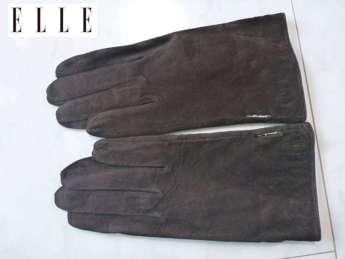 Неиспользованные Elle El ★ Brown Подличные кожаные замшевые перчатки перчатки