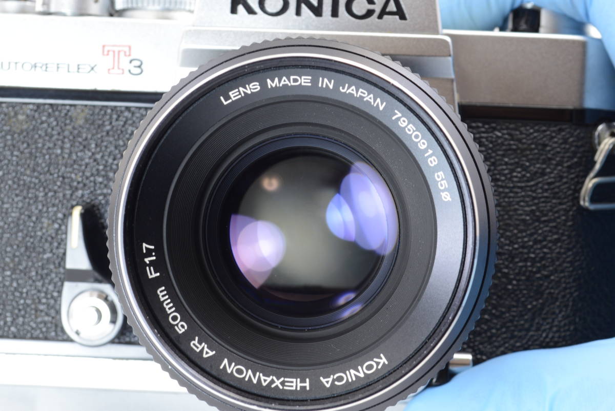 【ecoま】コニカ KONICA AUTOREFLEX T3 HEXANON 50mm F1.7レンズ付き 一眼レフフィルムカメラ_画像7