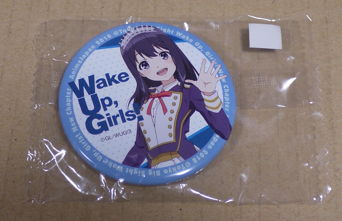 [Wake Up Girls!]AnimeJapan жестяная банка значок клик post. включая доставку нераспечатанный 