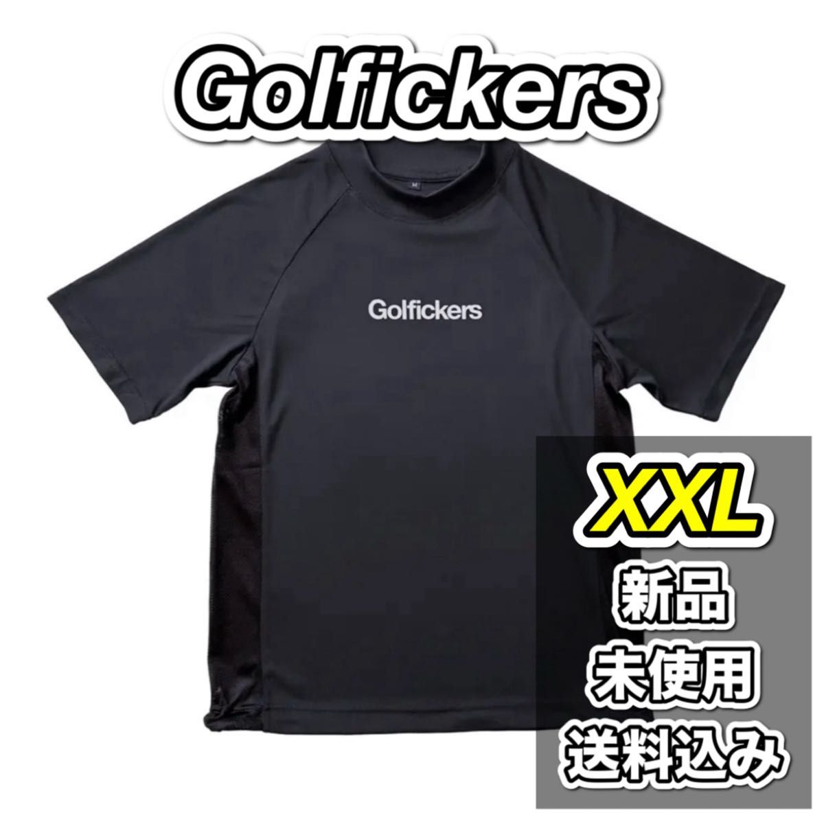 【プロフ必読:新品】Golfickers モックネック(HOLE556) Golfickers Side Mesh Mock Neck Black XXL 送料込み|Yahoo