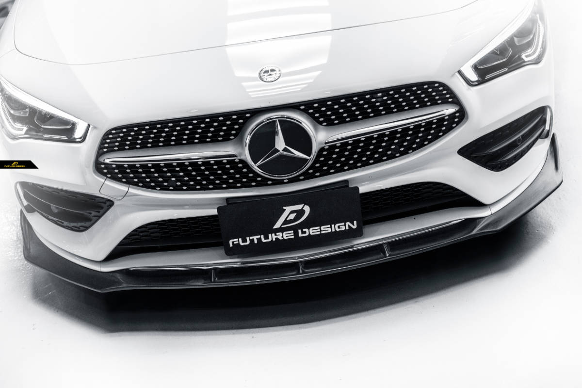 【FUTURE DESIGN】BENZ メルセデス・ベンツ CLA-Class C118 X118 フロント用リップスポイラー 本物DryCarbon ドライカーボン 180 200 35_画像1