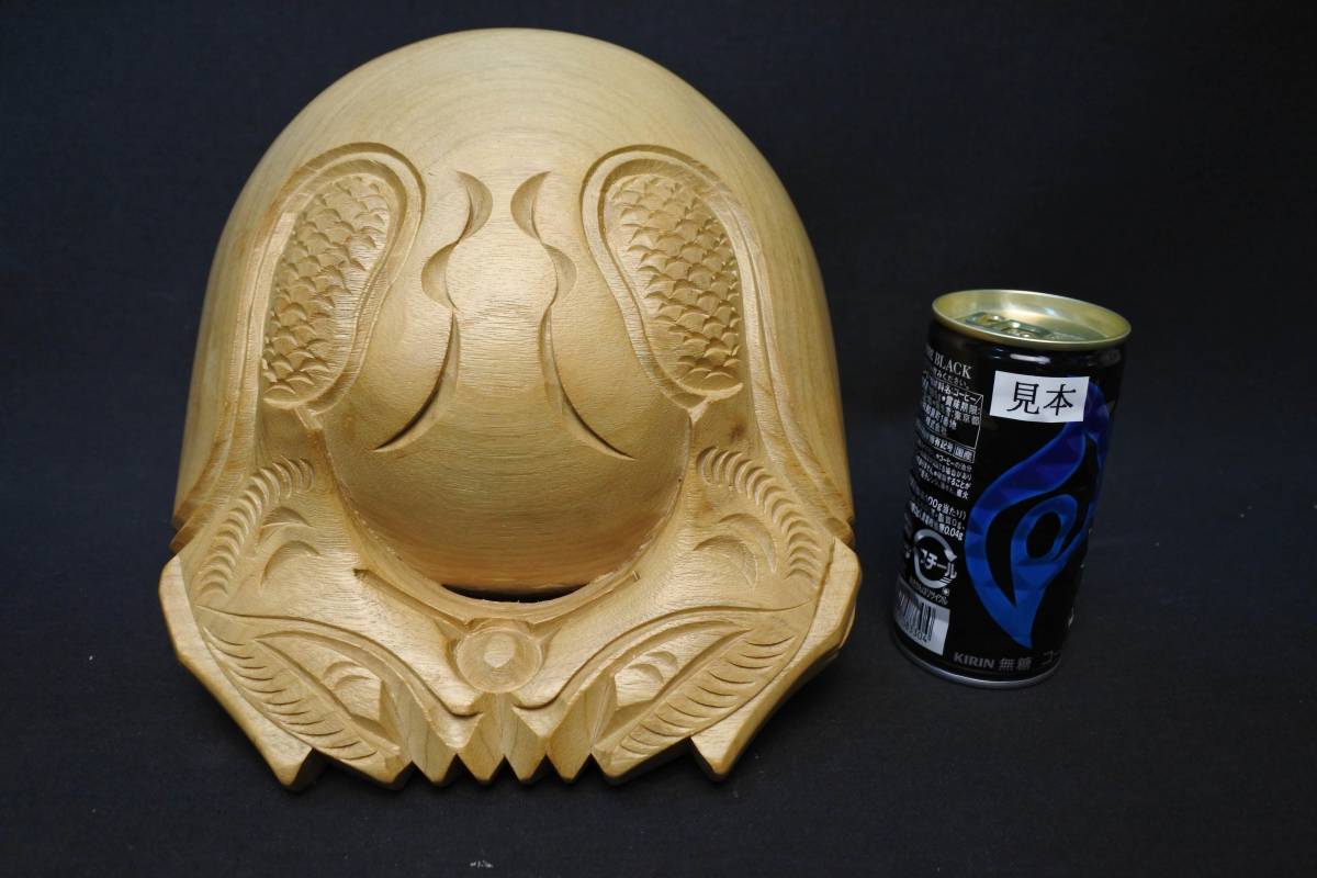 新品未使用 高級木魚 上楠木魚 王鱗工 国産 6寸 楠 仏具(200526ウ2