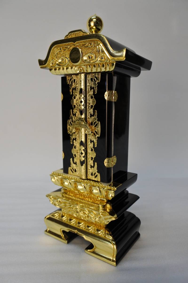  не использовался хранение товар 4 номер tolinoko дверь есть прошлое . раз сверху 2 -слойный раз мемориальная табличка из дерева передний золотой предметы для домашнего буддийского алтаря (200509A2-1)37 ② M