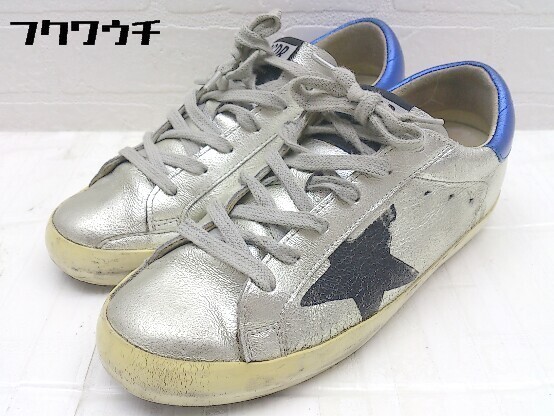 ◇ ◎ GOLDEN GOOSE ゴールデングース SUPER STAR GGDB スニーカー シューズ 23cm相当 シルバー レディース_画像1