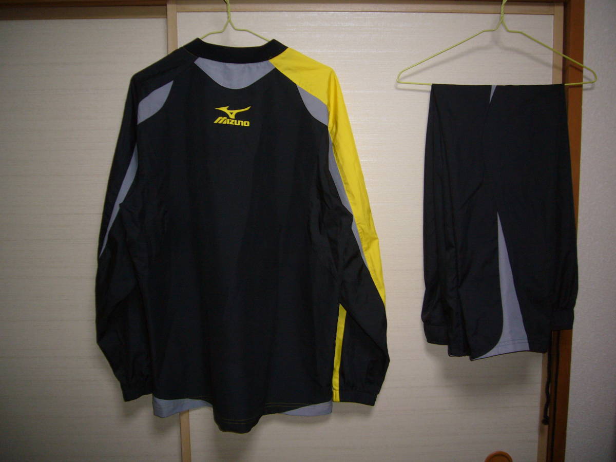  Mizuno nylon top and bottom yellow color × black L size 