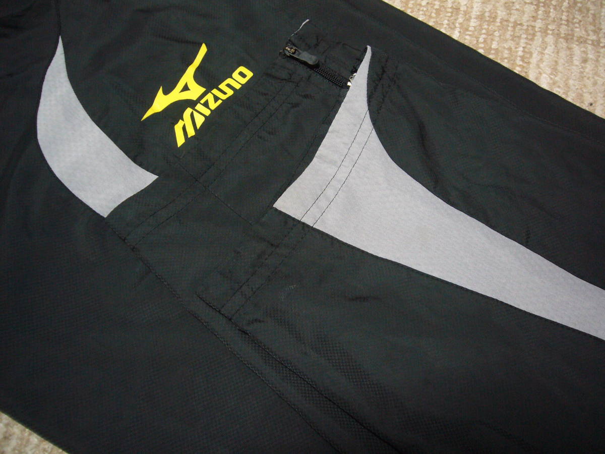  Mizuno nylon top and bottom yellow color × black L size 