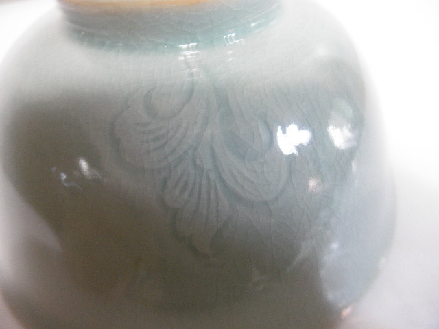 ＠＠　石山窯 象茗 梁金錫 高麗青磁　抹茶碗　象嵌　青磁　アンティーク　コレクション　韓国青磁　作家もの　 _画像8