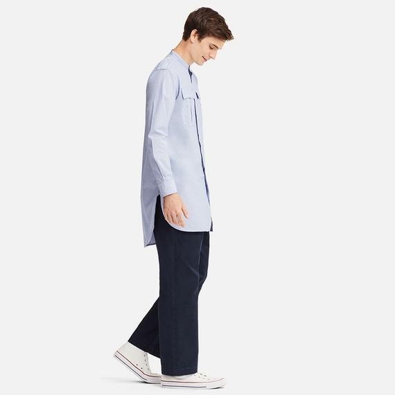 UNIQLO JWアンダーソンコラボ スタンドカラーロングシャツ（長袖） Lサイズ Blue 新品 完売 レア_画像2