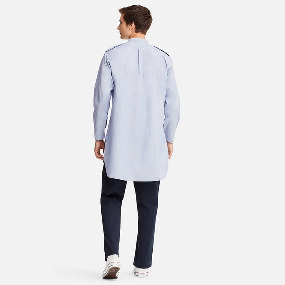 UNIQLO JWアンダーソンコラボ スタンドカラーロングシャツ（長袖） Lサイズ Blue 新品 完売 レア_画像3