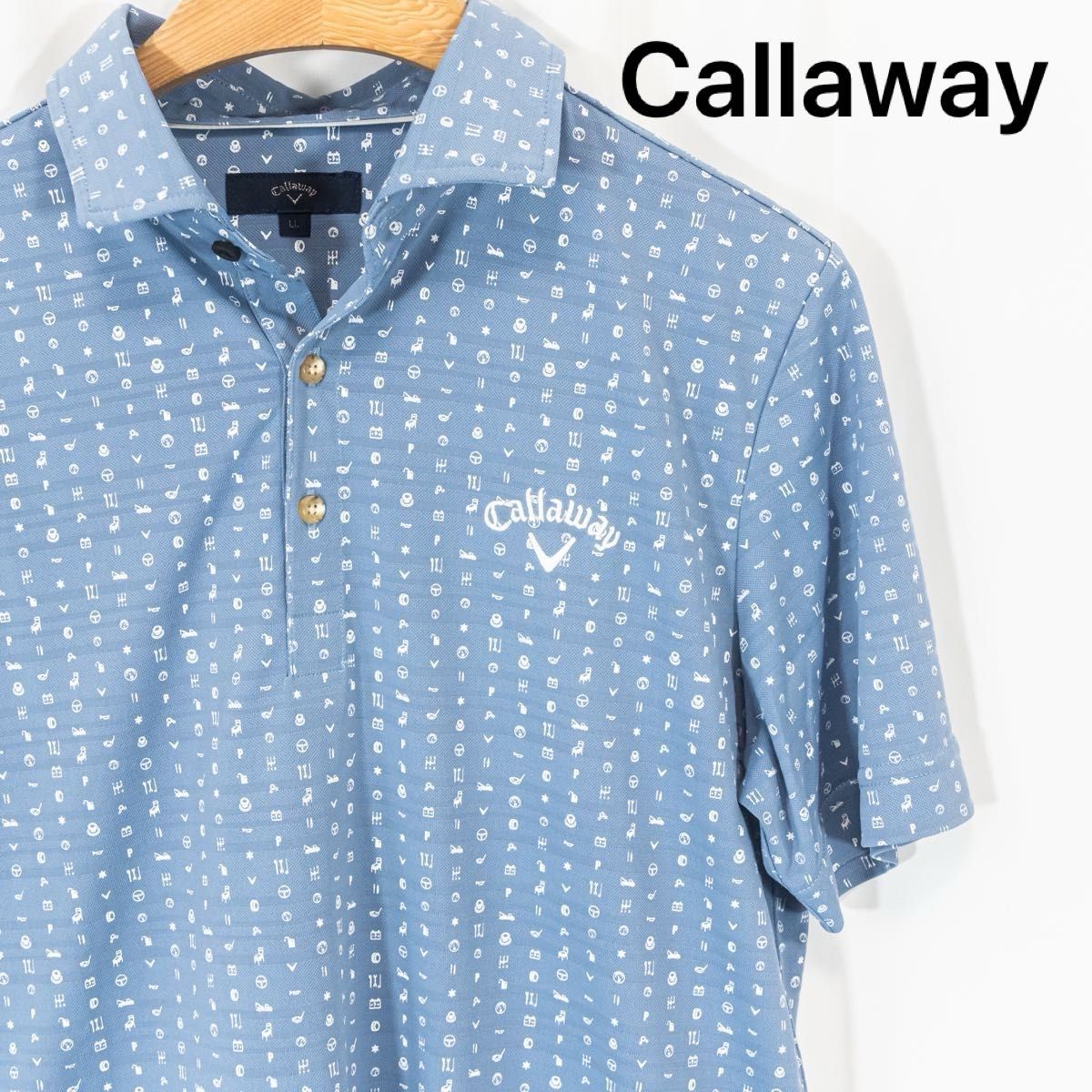 極美品 Callaway キャロウェイ 半袖 ポロシャツ XL 総柄 ゴルフ 極美品 Callaway キャロウェイ 半袖 ポロシャツ XL 総柄 ゴルフ