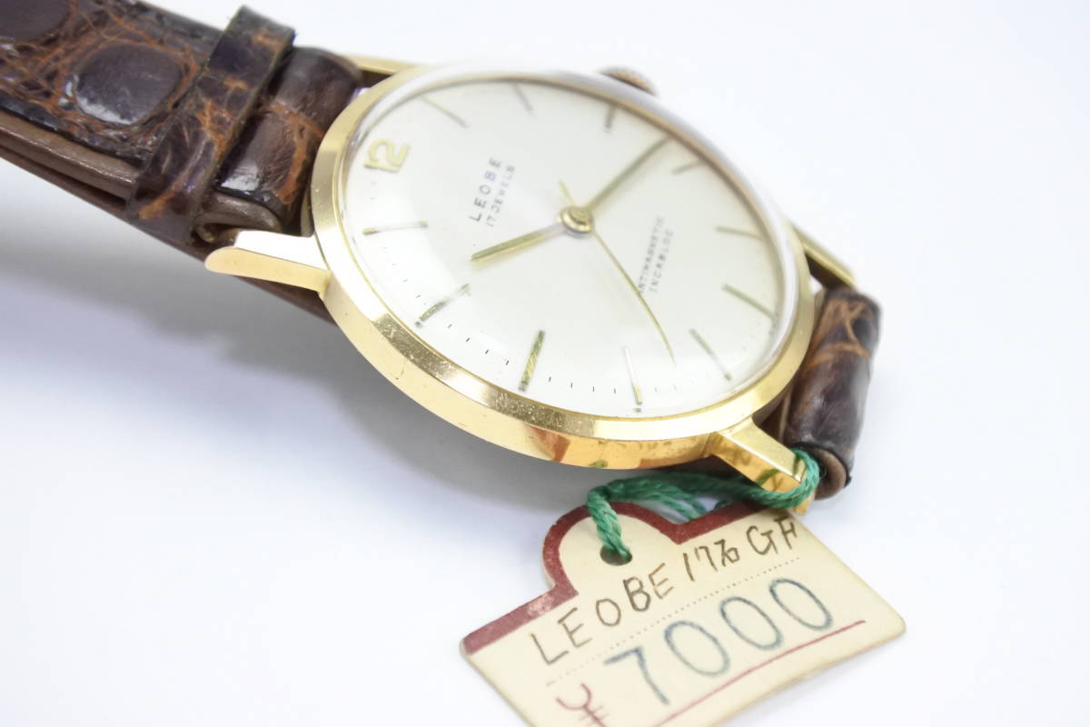 デッドストック 年代 スイス製  石 紳士手巻き腕時計 未