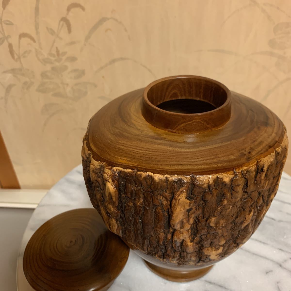 茶壷 木造　茶入 木彫　高さ約18cm 横約15cm 未使用品_画像5