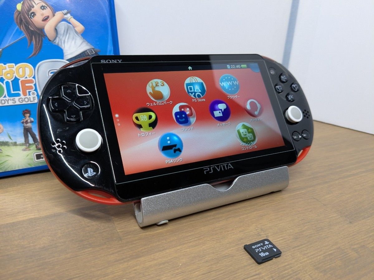 PS VITA PCH-2000 みんなのGOLF6 メモリーカード16GB 専用ハンド