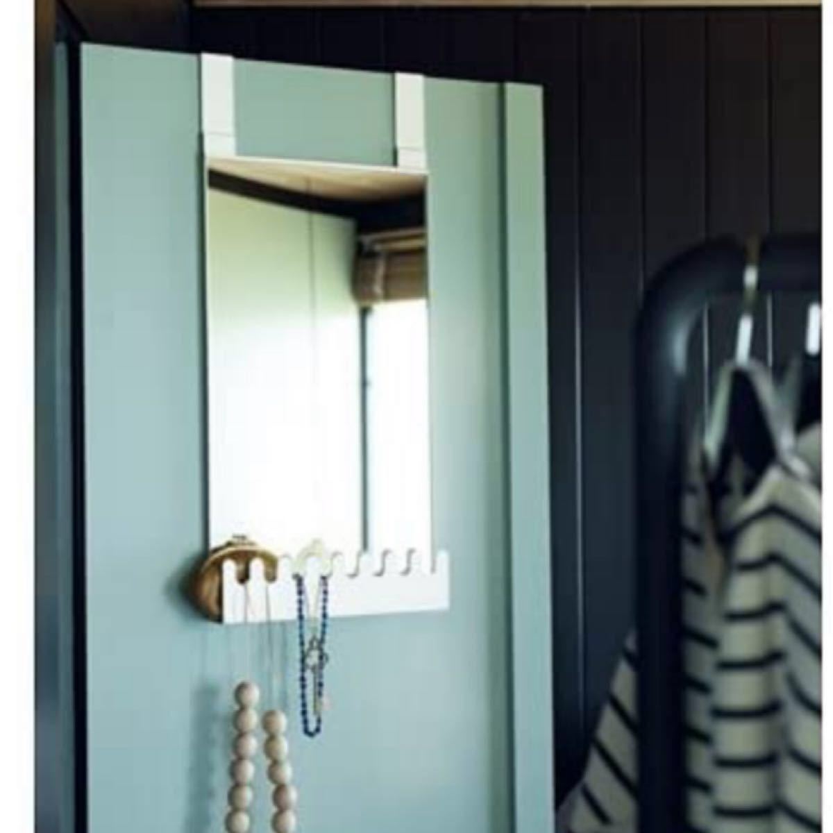 【新品】IKEA ドア掛けミラー 姿見　小物置き付き鏡　GARNES ガーネス
