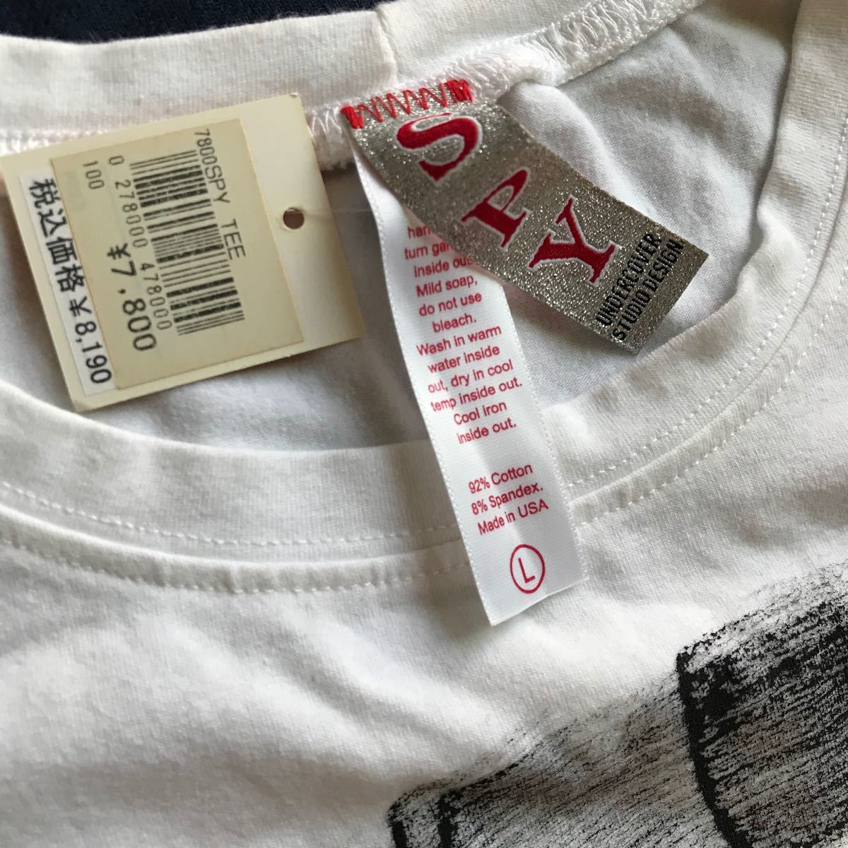 【未使用品】SPY アメリカ製　レディース 白Tシャツ　カットソー デザインT