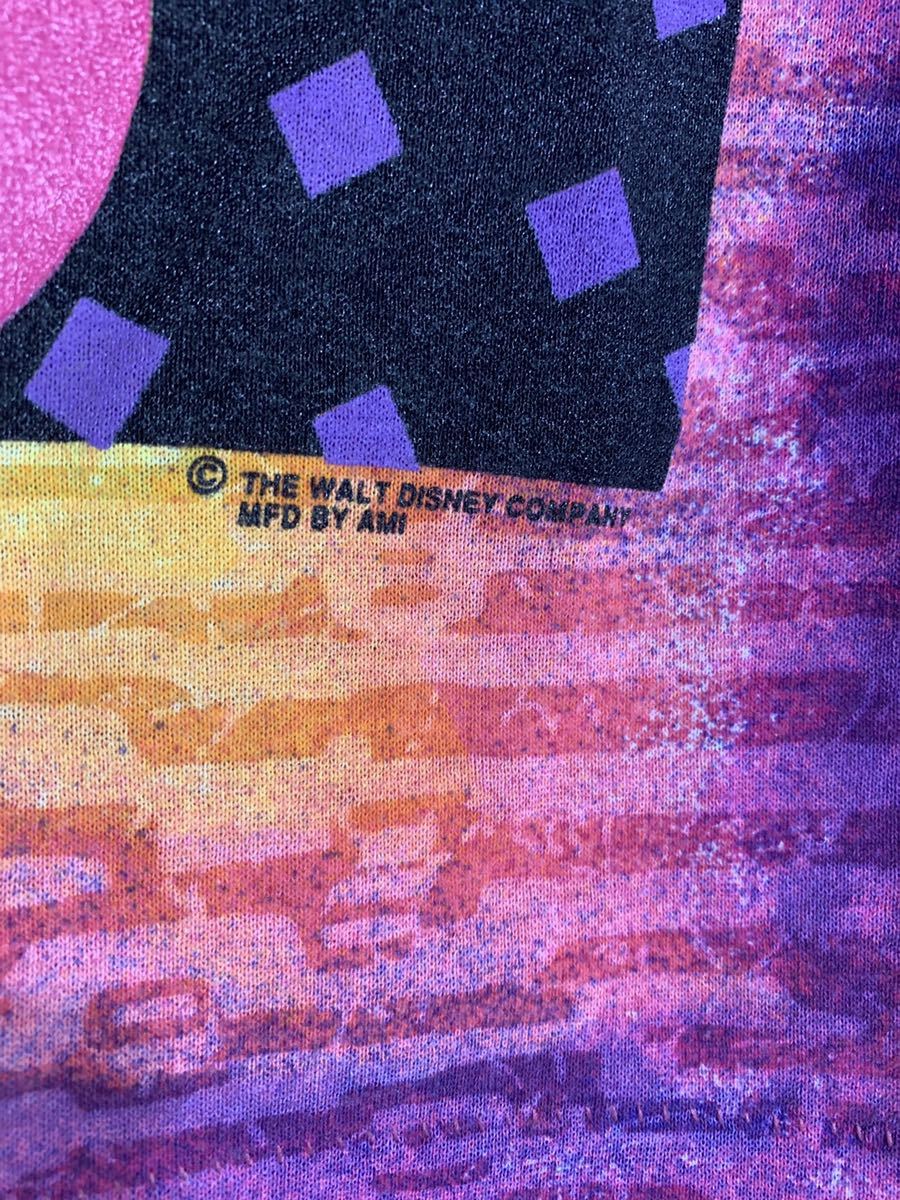 80's ヴィンテージ THE WALT DISNEY COMPANY ディズニー　USA製 総柄　ミッキーマウス　ビッグフェイス　半袖Tシャツ　M_画像7
