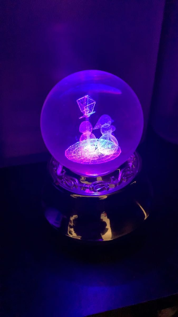 光る水晶3Dホログラム オルゴール 星に願いを 眠る前の癒しに!