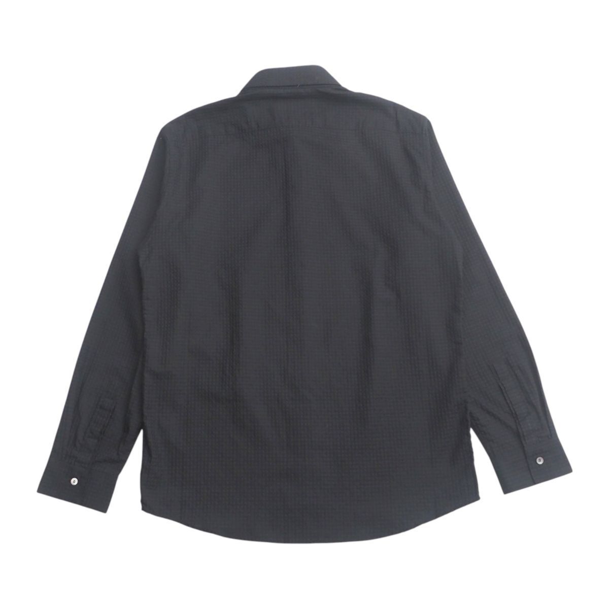 MG9045+未使用*カルバンクライン/Calvin Klein*メンズM*長(zhǎng)袖チェックシャツ*コットンポリエステル*シェルボタン*ブラック系