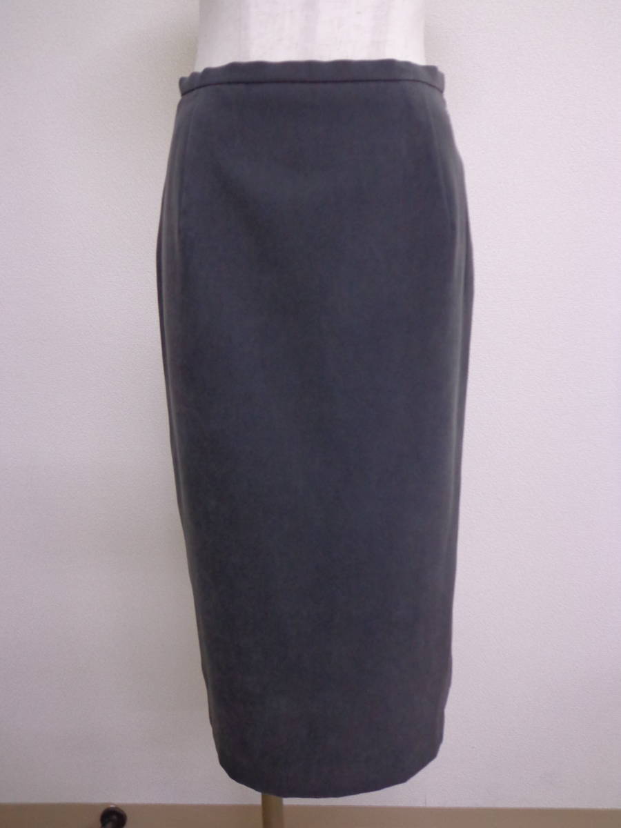 ^380[ бесплатная доставка ]ef-de ef-de женский распорка юбка mi утечка длина 2 M соответствует серый замша способ ткань простой офис ходить на работу сделано в Японии 