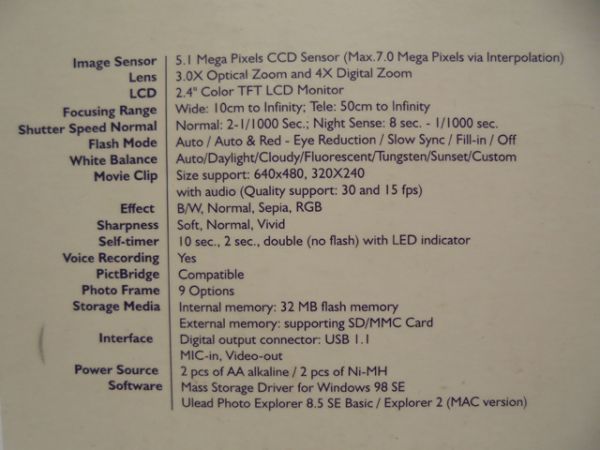 デジタルカメラ　内蔵メモリー32MB　SDカード対応（単3電池2本用）Windws 98/98SE/2000/ME/XP/Mac OS 9x／Photo Explorer 付属_画像10