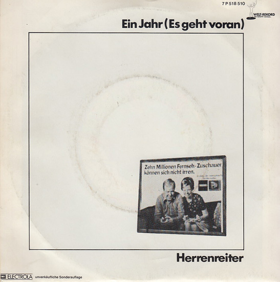 【7''】FEHLFARBEN - Ein Jahr (Es Geht Voran) / Herrenreiter【1981年NDW/プロモオンリー貴重盤】_画像2