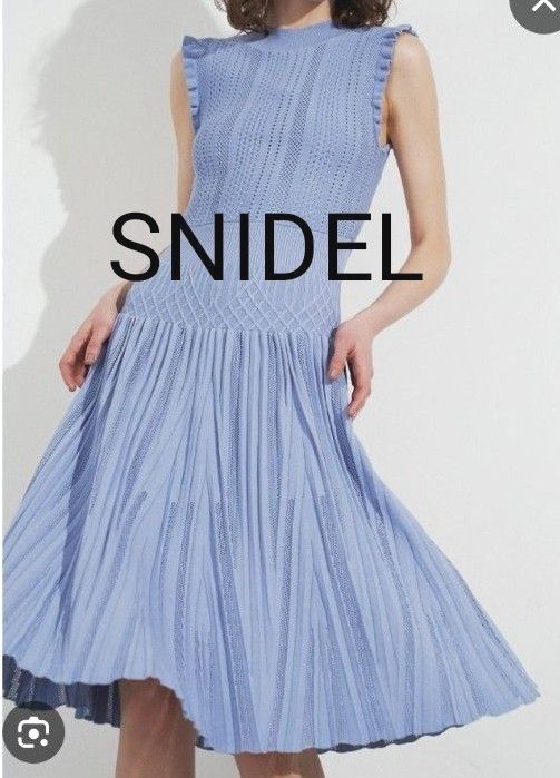 SNIDEL ブルー ノースリーブ ワンピース 最終価格 【SNIDEL スナイデル】ニットワンピース ロング丈