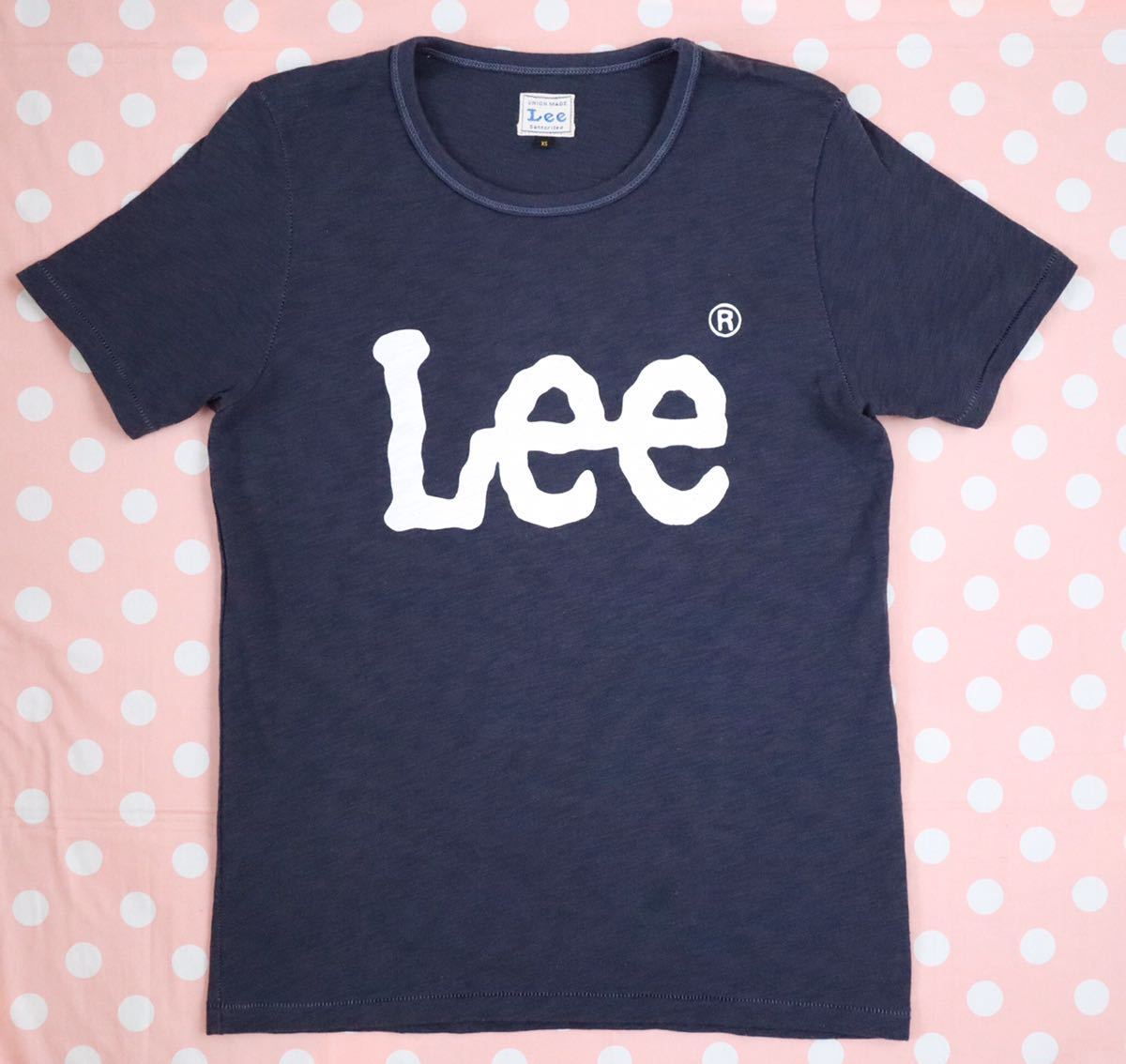 Lee front Logo short sleeves T-shirt Lee LOGO PRINT TEE big Logo ound-necked Insta .. link ko-te...ko-te pair look s Rav heaven . blur feeling 