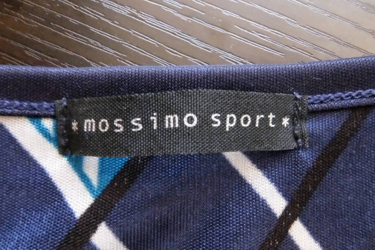 美品 レトロ柄 幾何学模様 mossimo sport カットソー ブラウス Mサイズ ブルー チュニック レディース 長袖 トップス_画像9