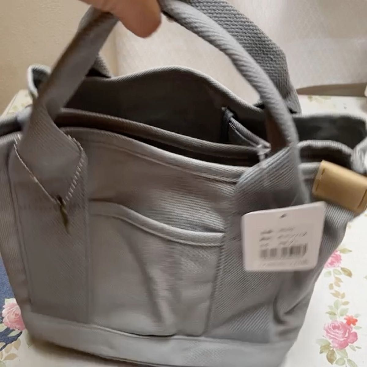 レディース 帆布トートバッグ グレー