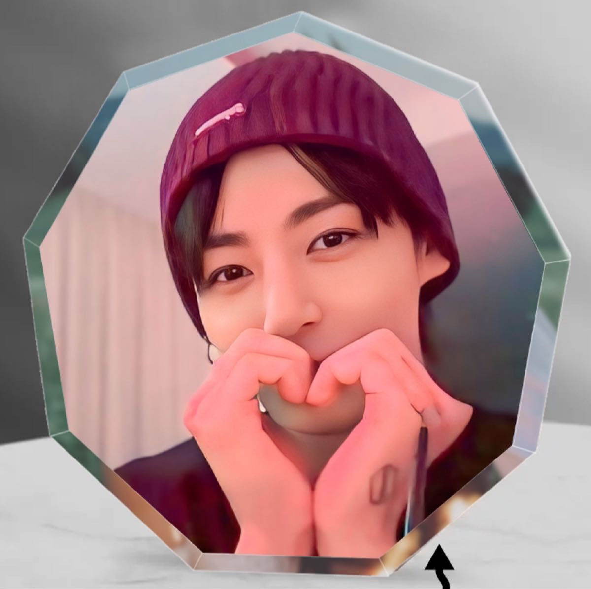 BTS Jung kook ハート型アクリルフォトブロック BTS Jungkook グク アクリルブロック10cm 全32種|Yahoo!フリマ