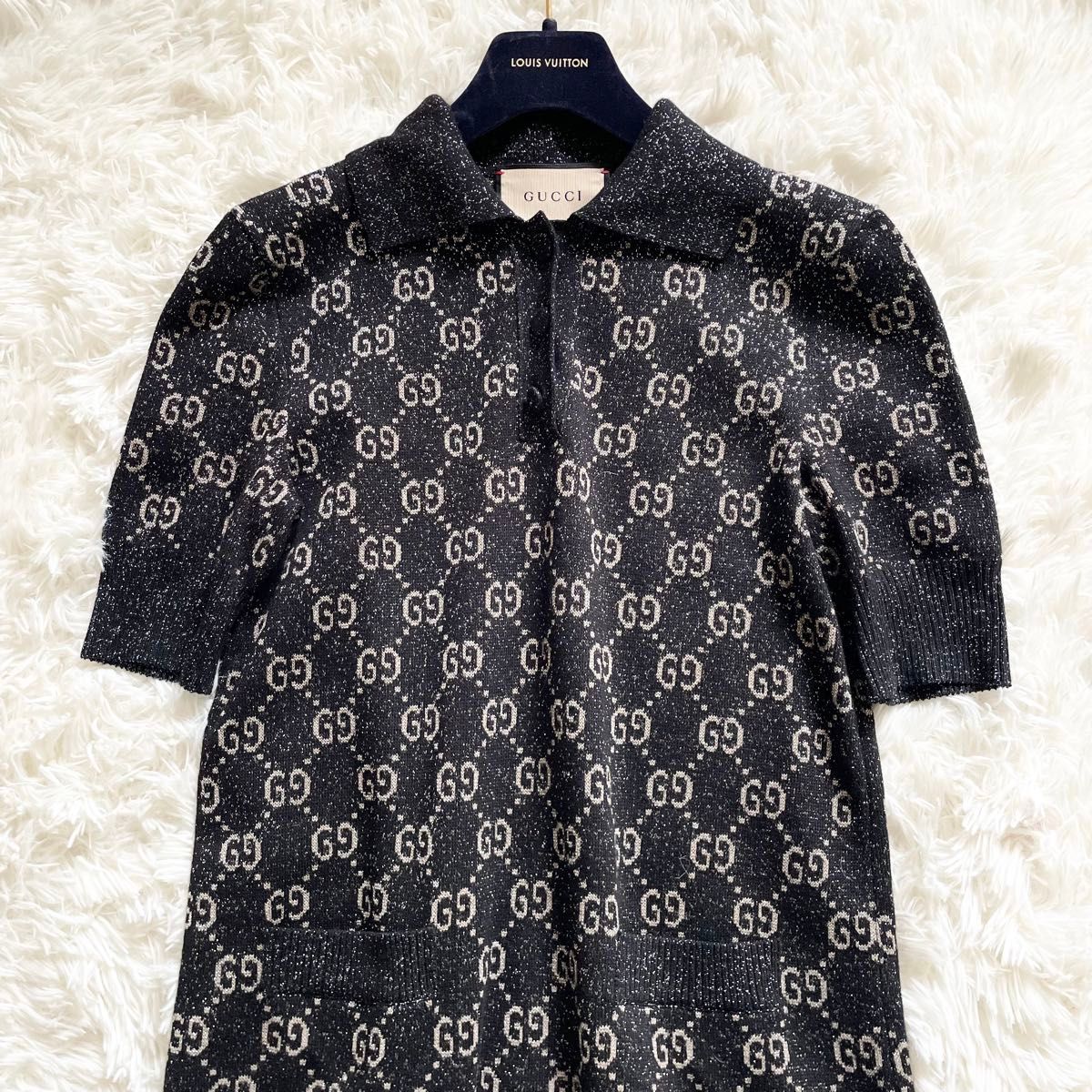 未使用級 GUCCI グッチ ポロシャツ 膝丈 ワンピース GG柄 未使用級 GUCCI グッチ ポロシャツ 膝丈 ワンピース GG柄