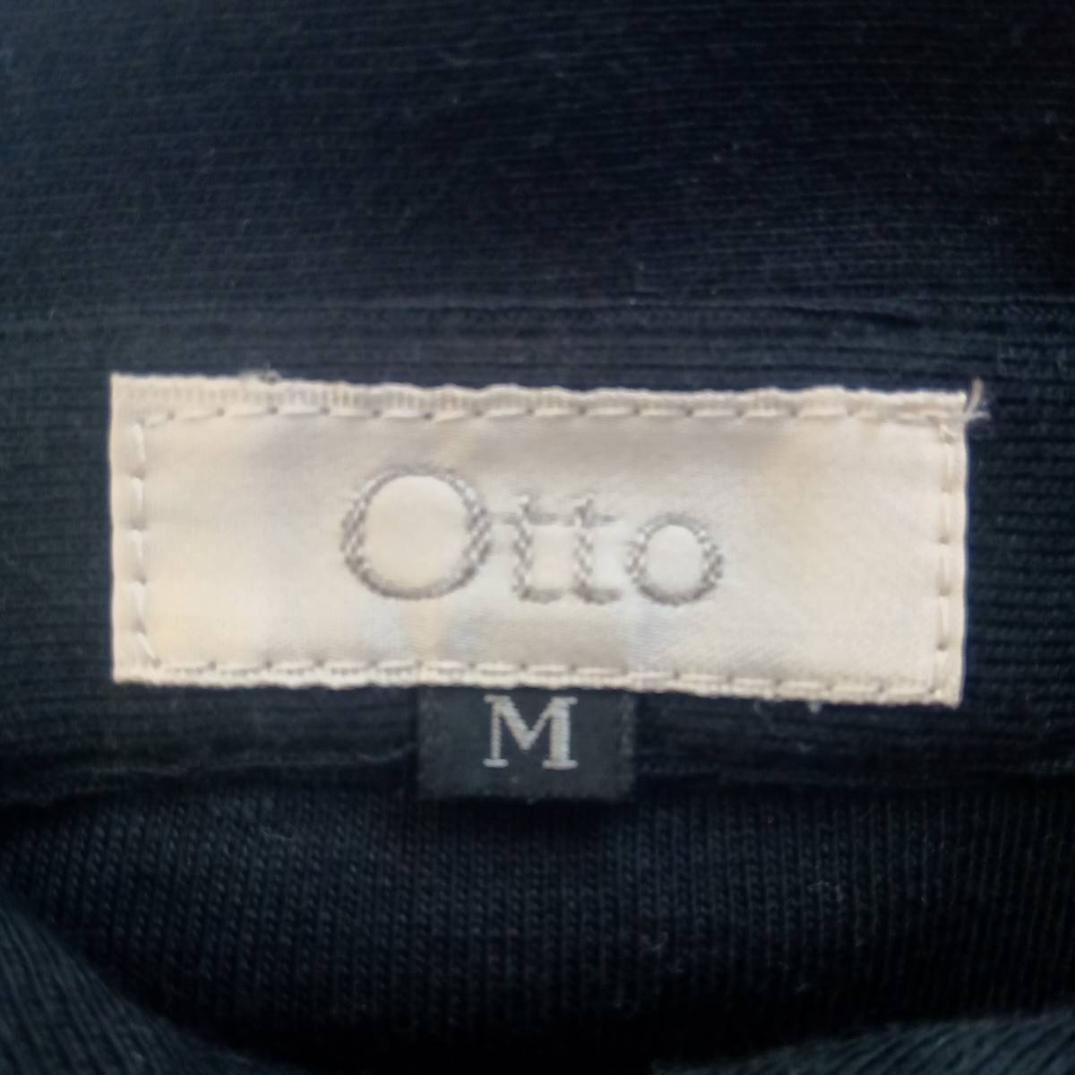 Otto 7 minute sleeve Polo cut and sewn M cotton 100%oto- black 