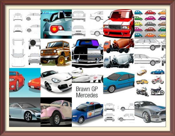 AI SVG EPS/自動車関係/ベクトル編集 加工 素材 イラスト デザイン データ集 12000種/F1 FORD BMW OPEL PEUGEOT Illustrator Photoshopに