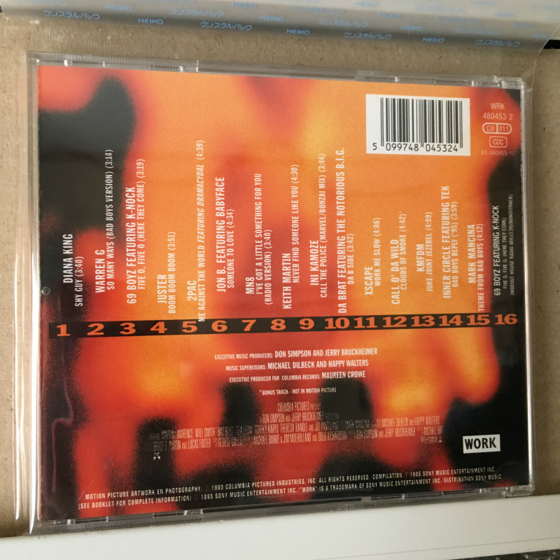 「BAD BOYS」 music from the motion pictire　＊feat. DIANA KING,WARREN G,2PAC,THE NOTORIOUS B.I.G and more　＊輸入盤_画像2